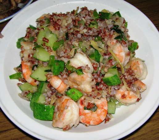 Lunch : Rice Medley with Prawn and Cucumber