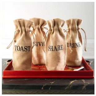 Acts of Kindness Wine Jute Bags at Wisteria.com