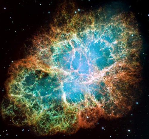 Crab Nebula (NASA, Sailing With NASA, 10/24/09) The Crab Nebula, the result of a supernova seen in 1054 AD.   This is a supporting image for the &quot;Sailing With NASA&quot; blog, which is documenting space shuttle external tank ET-134s sea voyage from Michoud Assembly Facility in New Orleans to the Kennedy Space Center in Florida.  Credit: NASA, ESA, J. Hester, A. Loll (ASU)  Read the original blog post, &quot;Exploration May Be a Matter of Timing&quot; --  <a href="http://blogs.nasa.gov/cm/blog/sailing_with_nasa/posts/post_1256273839294.html" rel="nofollow">blogs.nasa.gov/cm/blog/sailing_with_nasa/posts/post_12562...</a>  Follow the &quot;Sailing With NASA&quot; blog and the ET-134 journey: <a href="http://blogs.nasa.gov/cm/blog/sailing_with_nasa" rel="nofollow">blogs.nasa.gov/cm/blog/sailing_with_nasa</a>