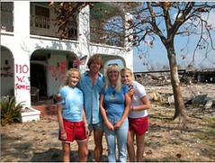 a Pass Christian family contemplates post-Katrina restoration (courtesy of Mississippi Renewal)