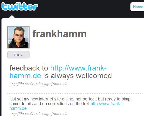Frank Hamm auf Twitter