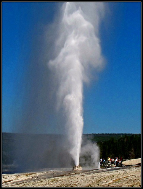 Beehive Geyser Blows off Steam, Yellowstone National Park