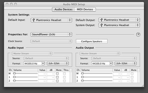 Soundflower - Audio MIDI Setup