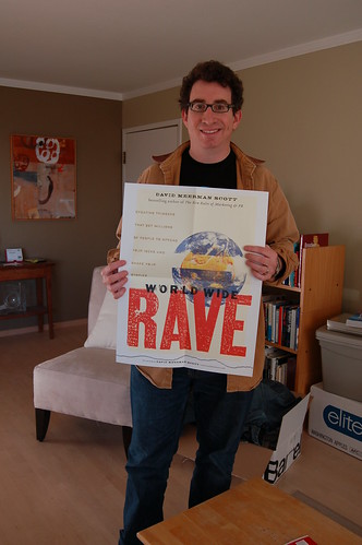 David Spark with the World Wide Rave poster