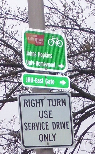 Baltimore Collegetown Bicycle Route sign (cropped)