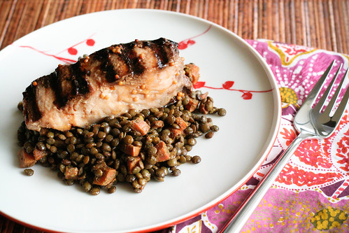 Grilled Mahi over Curried Lentils