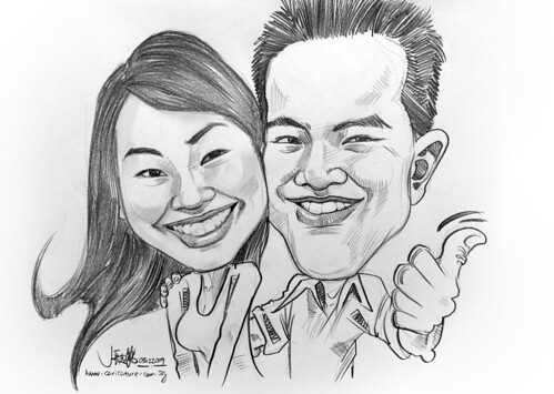 Couple caricature s in pencil 030209