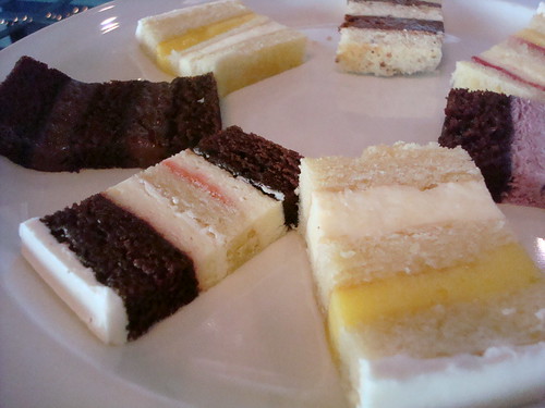 Tray of cakes from the tasting