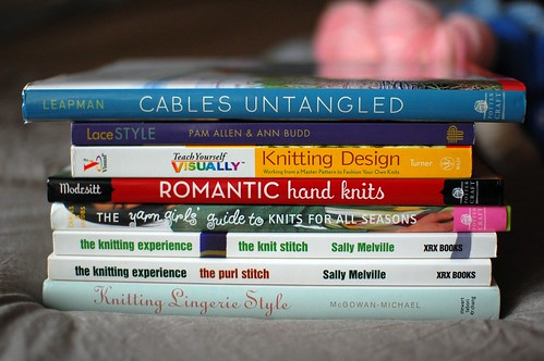 destash: knitting books