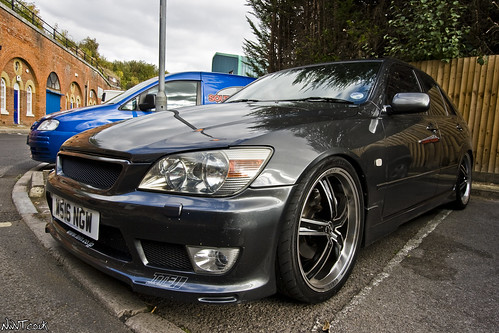  Grey Lexus IS 200 Modified Front Quarter Shot With 10mm Lens 