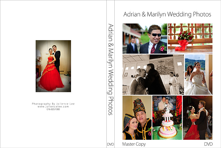 This is the design for Adrian Marilyn wedding photos dvd cover