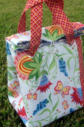 backside of bird lunch bag, with top folded