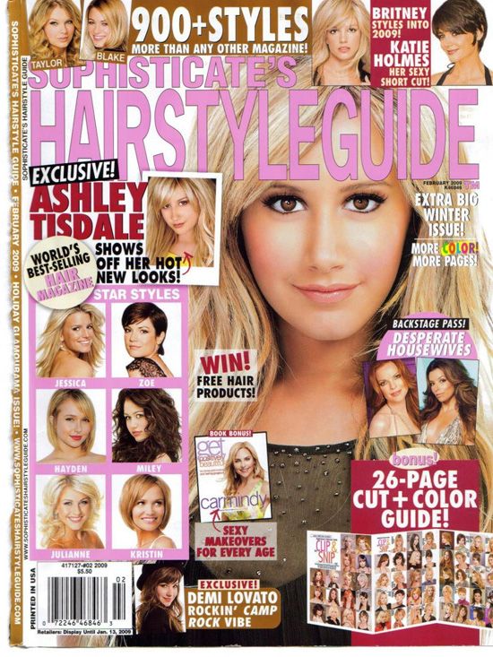 ashley tisdale hairstyles 2009. American Actress Ashley Tisdale - Hairstyle Guide February 2009
