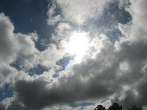 Florida sun shining through clouds