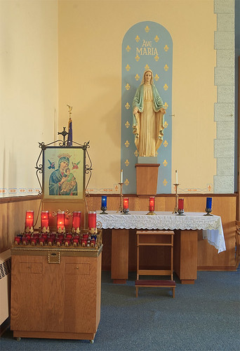 Saints Philip and James Roman Catholic Church, in River aux Vases, Missouri, USA - Mary's altar