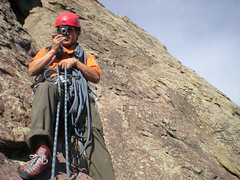 Kris at 4th Bolt, After Leading 4th pitch