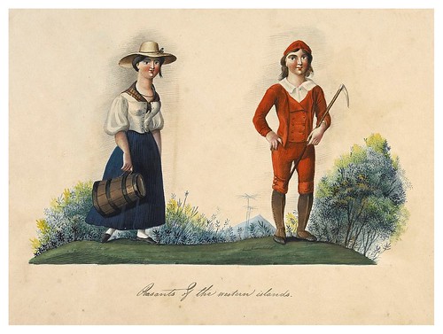 013- Campesinos de las islas occidentales-Picturesque review of the costume of the portuguese 1836