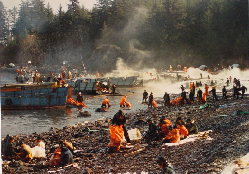 艾克森油輪漏油事件對生態帶來巨大、難以彌補的傷害；圖片來源：Earth Day - Exxon Valdez spill revisited
