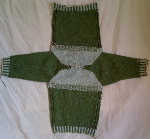 Down in the Woods jumper, blocking