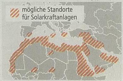 Desertec Standorte für Solarkraftanlagen