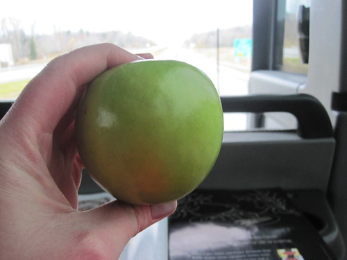 Apple from home on the bus