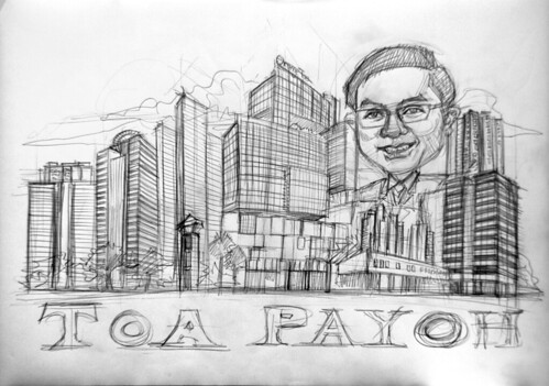 Toa Payoh property agent - pencil sketch