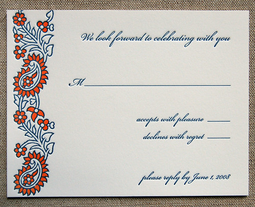 wedding response card wording