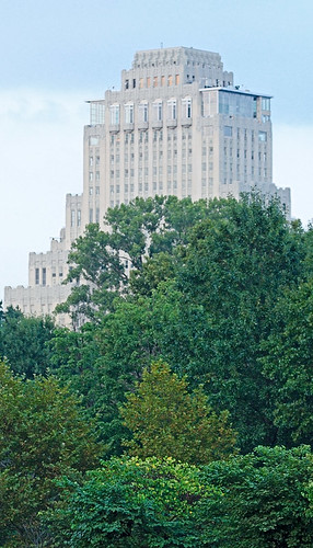 The Park Plaza Apartments, in Saint Louis, Missouri, USA - view from Forest Park,