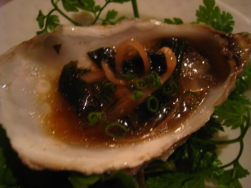 Oyster with seaweed, Ponzu & Sake dressing