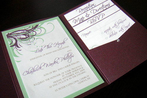 Here's how the invitation looks within the pocketfold