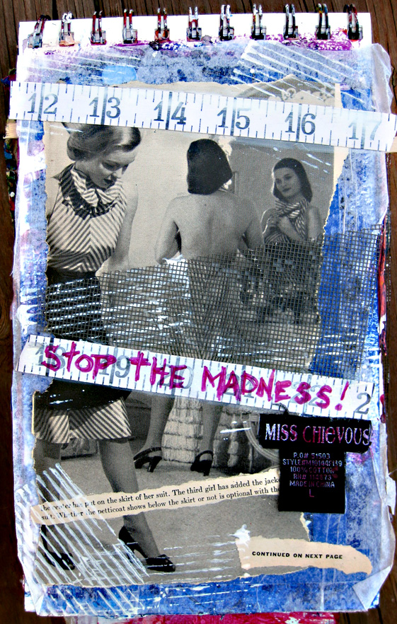 art journal page - stop the madness