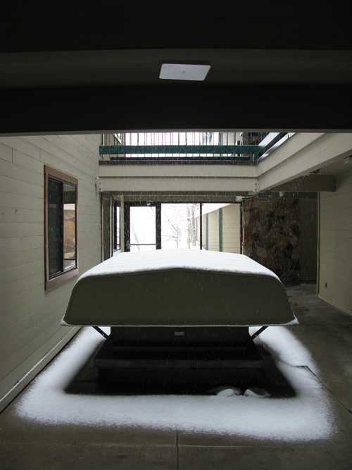 snowing in the hallway at Park Regency Resort, Park City, Utah