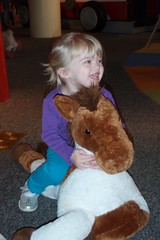 happy girl on her horsey