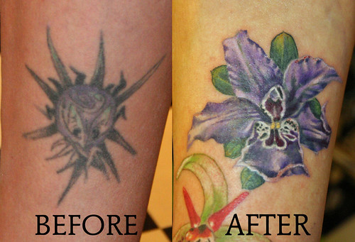 covering up tattoos. Cover up - orchid flower