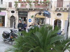 Bikers in front of Hotel Roma