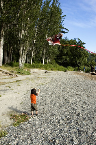 River kite flying
