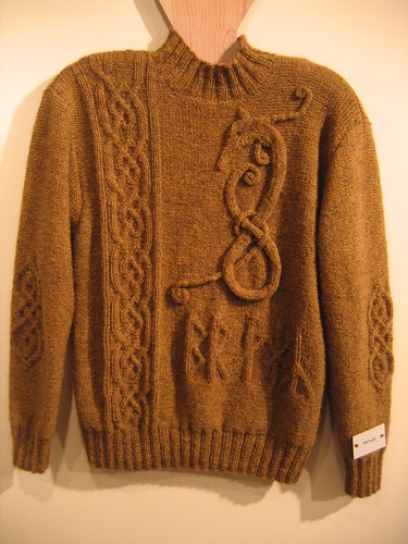 Handknitted sweater with rune pattern