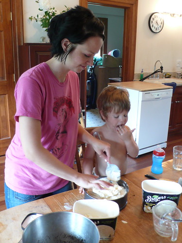 Making ice cream cake with Chazz