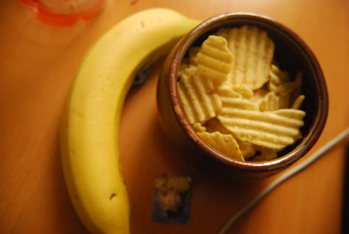 Banane et chips