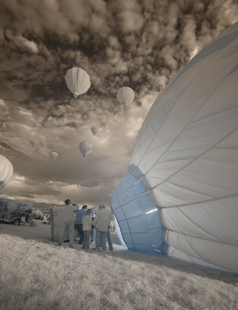 Early Morning Balloon Preparations (Infrared)