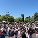 The line for Star Tours on opening day