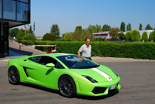  next to a lime green Lamborghini Gallardo Valentino Balboni in Germany