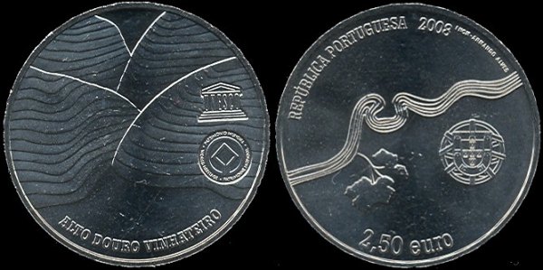 2.5 euro Portugalsko 2008, UNESCO - Douro