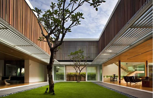 rumah kebun,Modern House Design,rumah modern tema alami