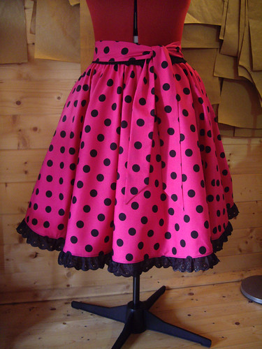 Pink spotty circle skirt