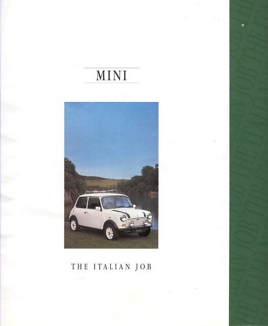 Rover Mini Italian Job. 1992 Rover Mini Italian Job Brochure Front Cover by twincarb1275