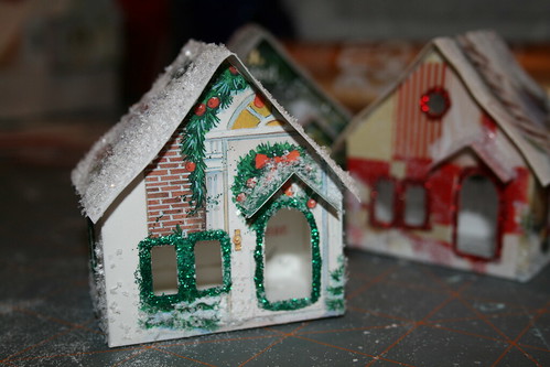 Christmas card Putz house