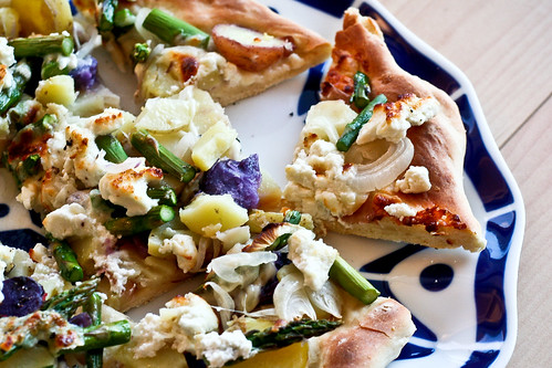 Potato, Asparagus and Goat Cheese Pizza