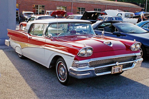 A 1958 Ford Skyliner seen at the Wayne County Misfits Car Show 