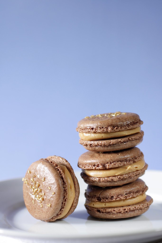 Chocolate and Salted Peanut Butter Macarons